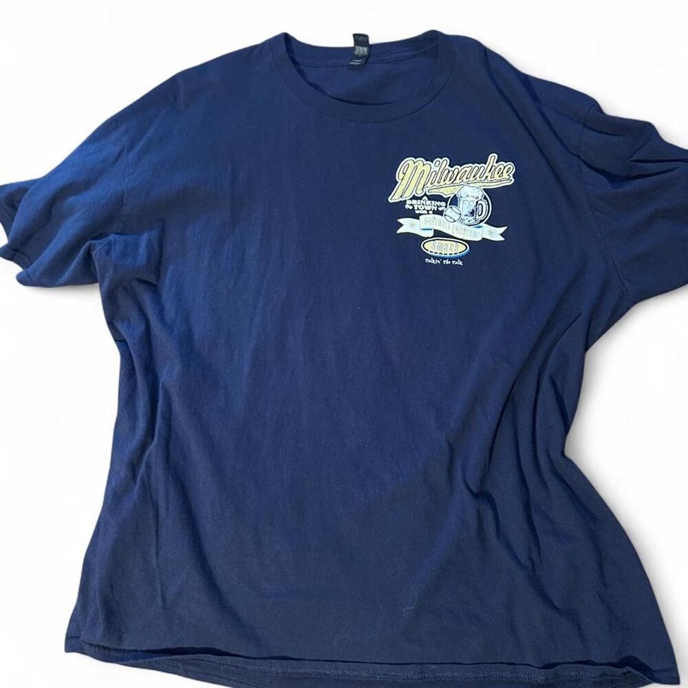 Unbranded Men's Navy and Blue T-shirt